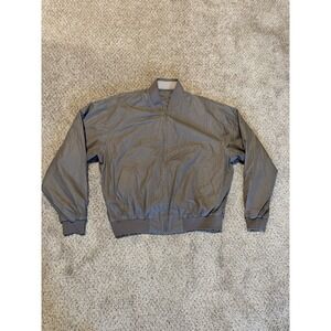 Vintage Members Only Reversable Harrington Jacket Mens XL Beige Gray Full Zip